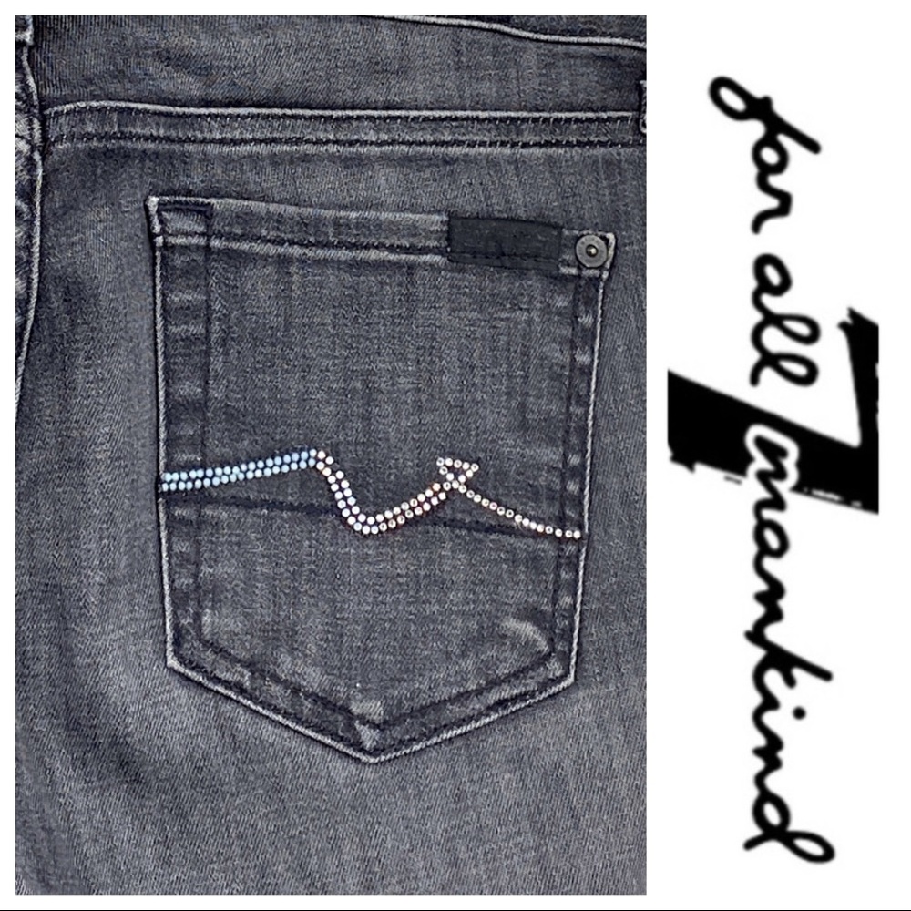 💕SALE💕 7 for all Mankind Gray Straight Leg Jeans - Picture 4 of 8